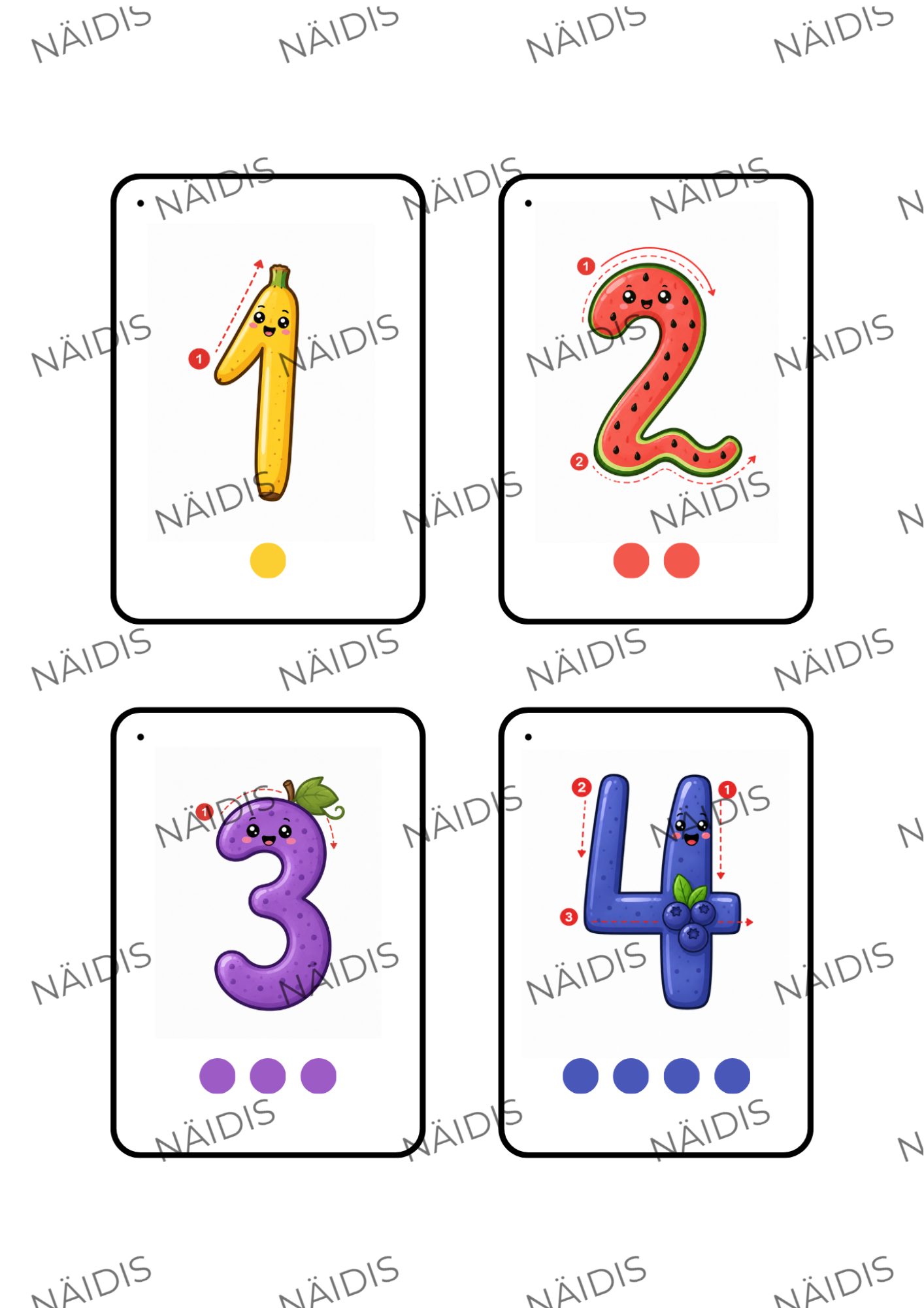 Tähe- ja numbrikaardid – näidis 4