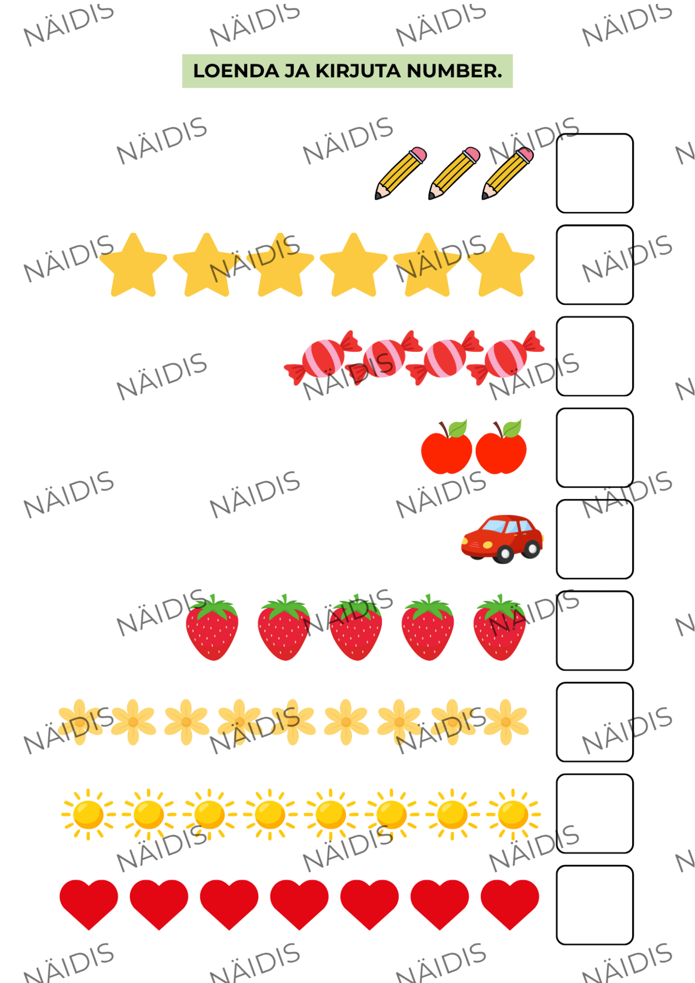 Numbrimaa – näidis 3