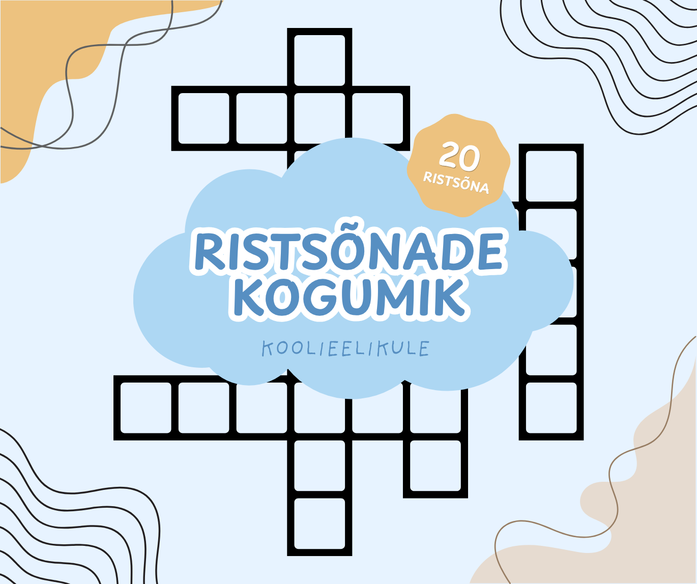 Ristsõnade kogumik lastele – prinditava ristsõna näidis