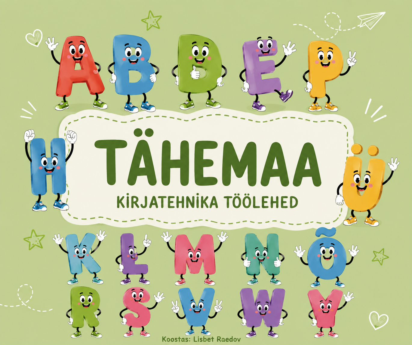 Tähemaa kirjatehnika töölehed lastele – näidis